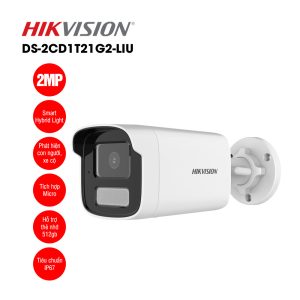 Camera Hikvision DS-2CD1T21G2-LIU có đèn,mic, thân (2m)